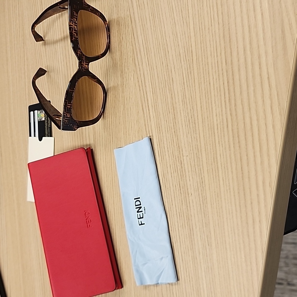 Fendi 51mm Tortoise Shell Sunglasses, Case, Authenticity Card, Cleaning Cloth - Picture 2 of 5